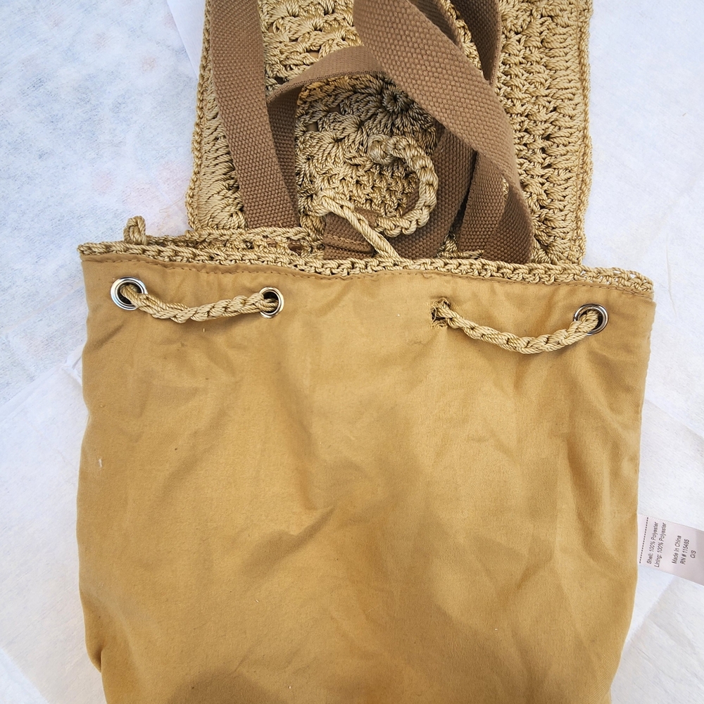 Handcrafted Tan Crochet‎ Bag - Picture 3 of 7